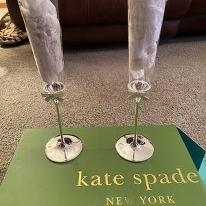 Kate Spade Champagne Crystal Flute Set